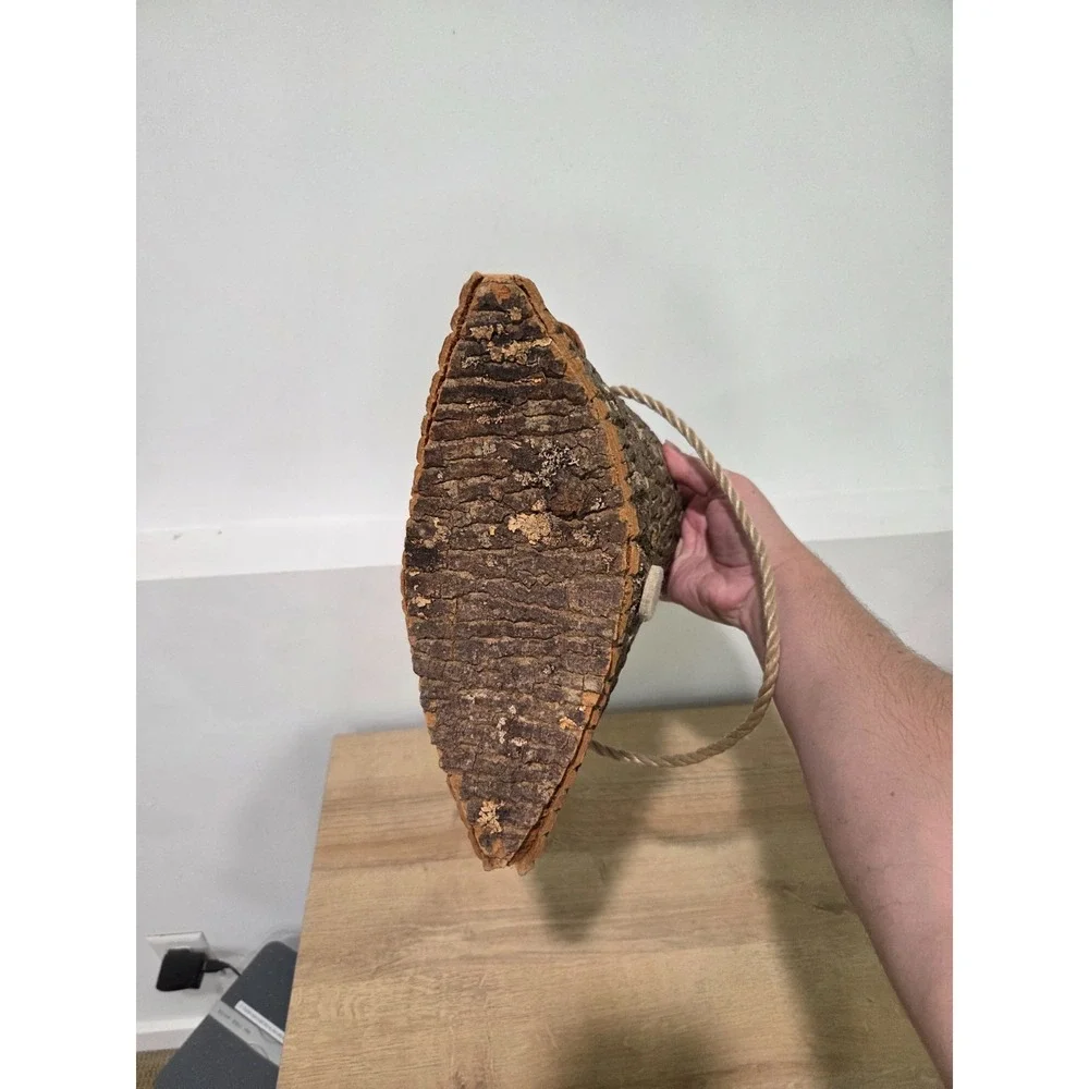 Handmade Bark Berry Basket Wall Hanging Native American Style 9''
